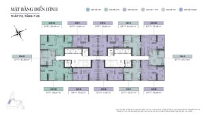 Mặt bằng tòa F2 Sun Feliza Suites tầng 7-25